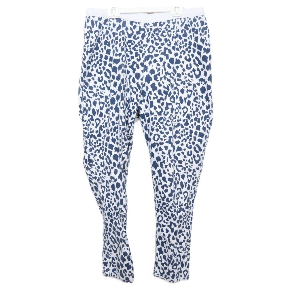 Jessica London Plus Size 14W Blue Leopard Stretch Legging Jegging Pants